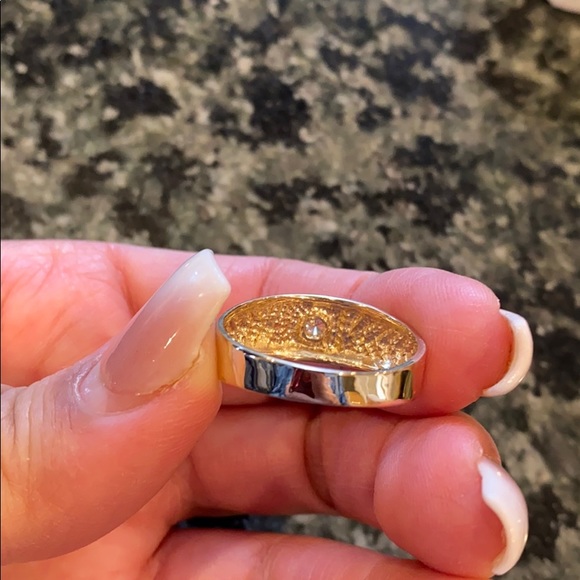 8mm Mens Engagement Ring 14k White Yellow Gold - Picture 8 of 10